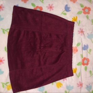 Red Suede Skirt